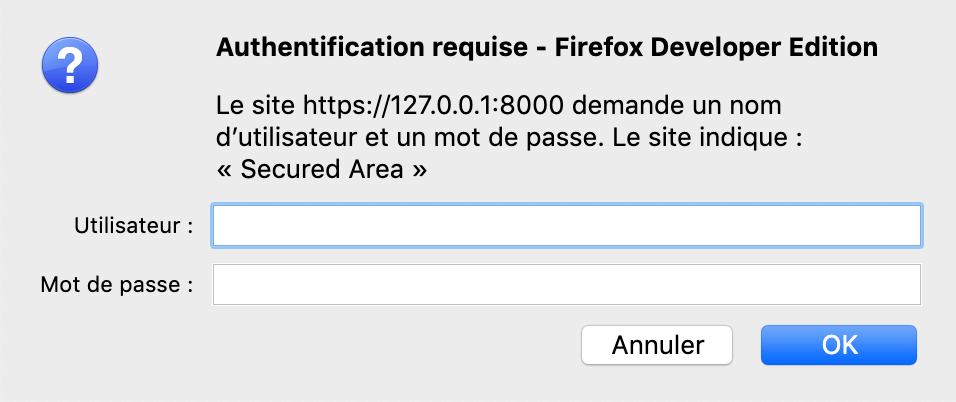La popup d'authentification HTTP basique Firefox