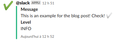 A Symfony application info displayed in Slack
