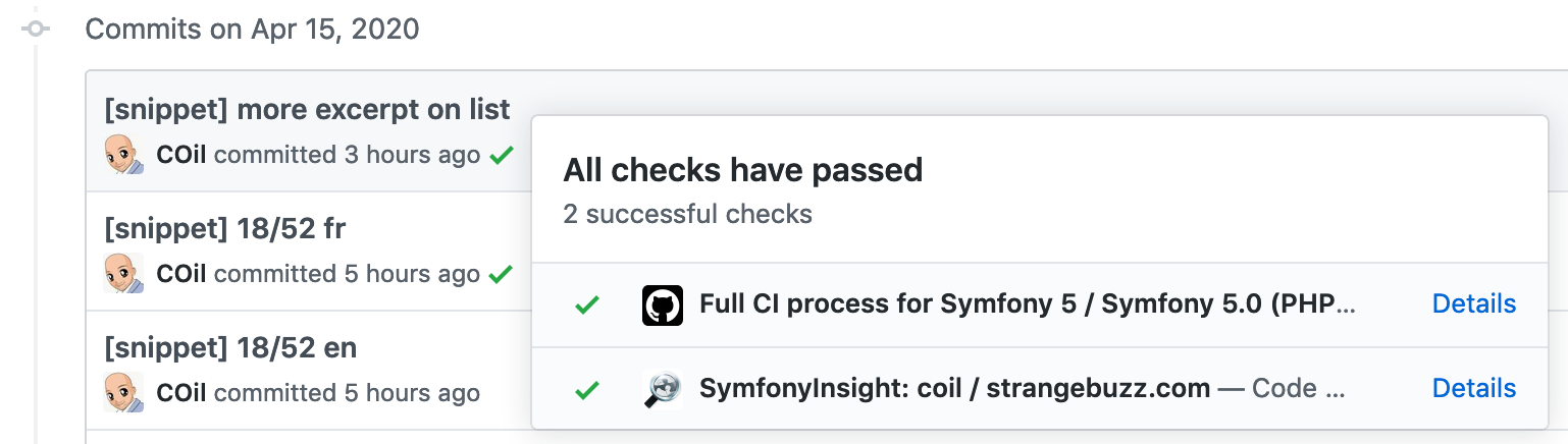 The global check by commit